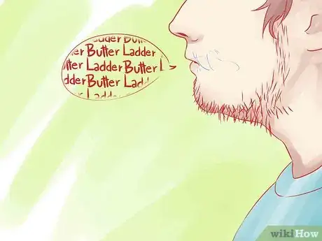 Step 3 现在再把这两个单词反复快速连读"Butter, butter, butter, ladder, ladder, ladder"。